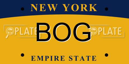 BOG New York License Plate