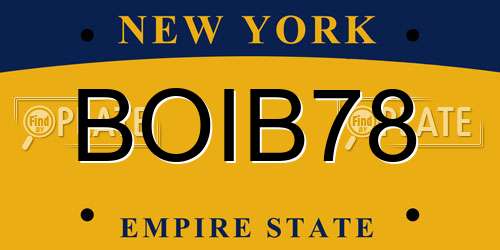 BOIB78 New York License Plate