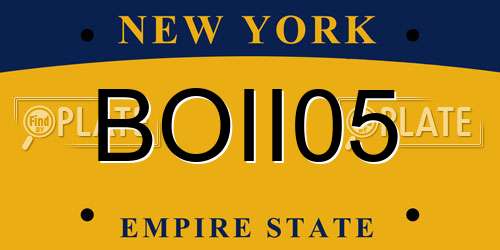 BOII05 New York License Plate