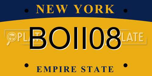 BOII08 New York License Plate