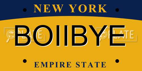 BOIIBYE New York License Plate