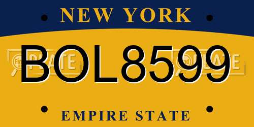 BOL8599 New York License Plate