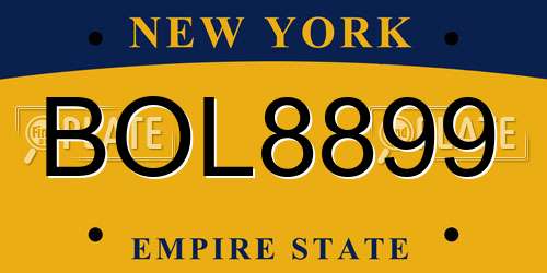BOL8899 New York License Plate