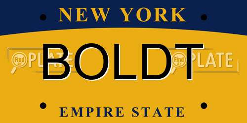 BOLDT New York License Plate