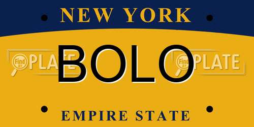 BOLO New York License Plate