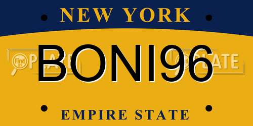 BONI96 New York License Plate