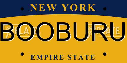 BOOBURU New York License Plate