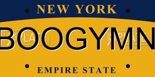 BOOGYMN New York License Plate
