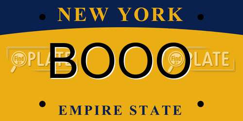 BOOO New York License Plate