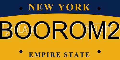 BOOROM2 New York License Plate