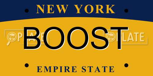 BOOST New York License Plate
