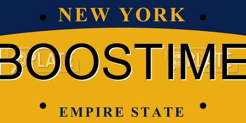 BOOSTIME New York License Plate