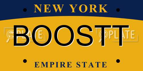 BOOSTT New York License Plate