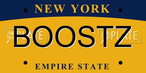BOOSTZ New York License Plate