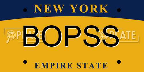 BOPSS New York License Plate