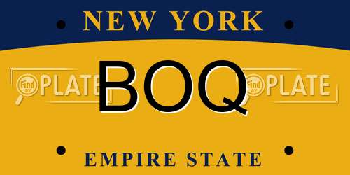 BOQ New York License Plate