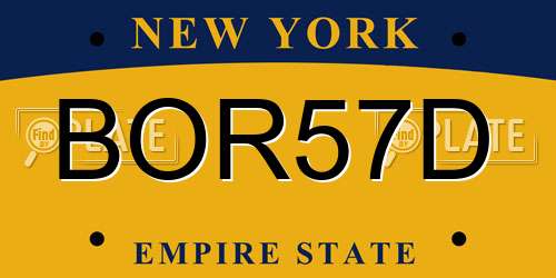 BOR57D New York License Plate