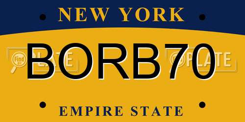 BORB70 New York License Plate
