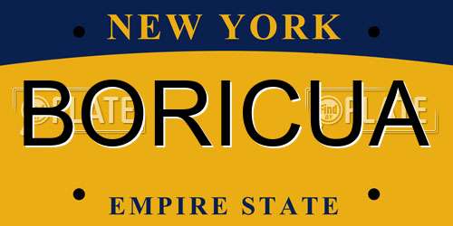 BORICUA New York License Plate