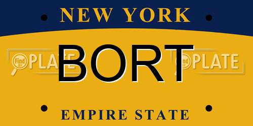 BORT New York License Plate