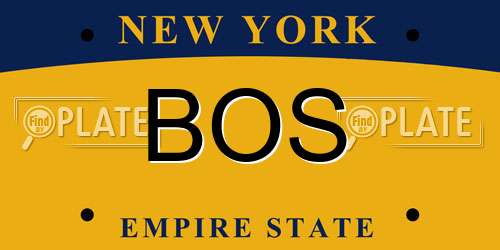 BOS New York License Plate
