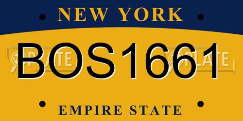 BOS1661 New York License Plate