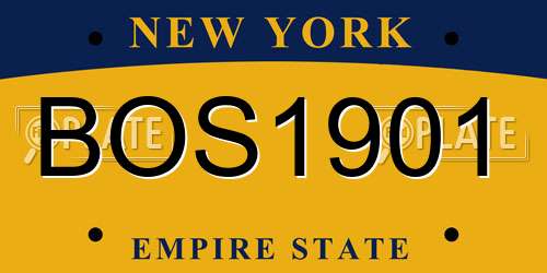 BOS1901 New York License Plate