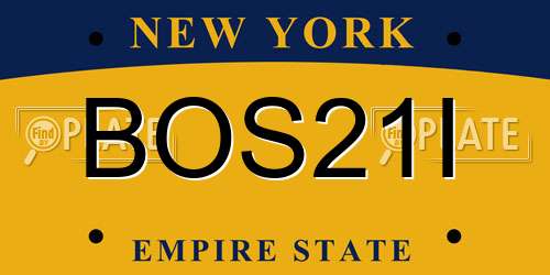 BOS21I New York License Plate