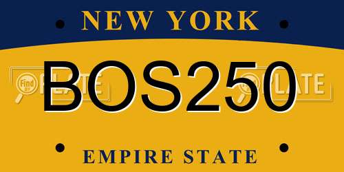 BOS250 New York License Plate