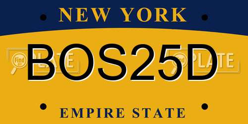 BOS25D New York License Plate