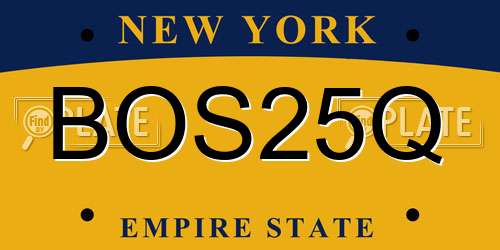 BOS25Q New York License Plate