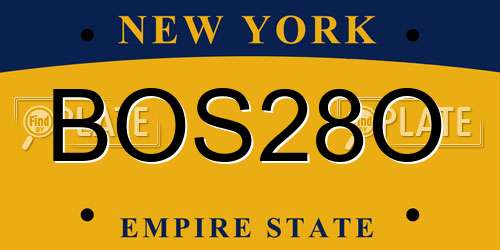 BOS28O New York License Plate