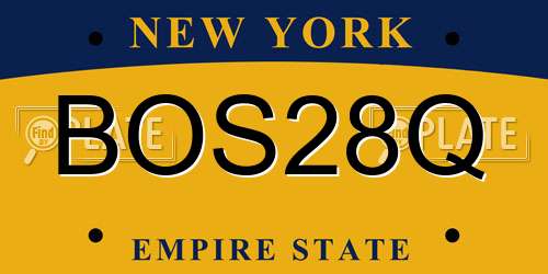 BOS28Q New York License Plate