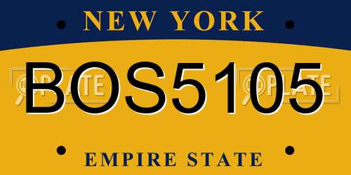 BOS5105 New York License Plate
