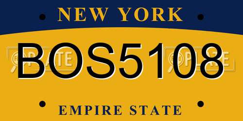 BOS5108 New York License Plate