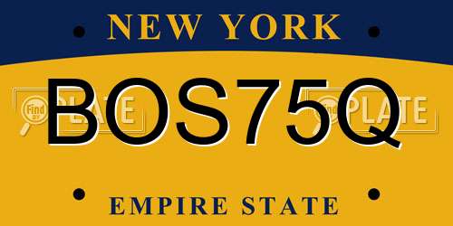 BOS75Q New York License Plate