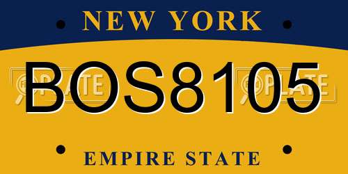 BOS8105 New York License Plate