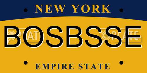 BOSBSSE New York License Plate