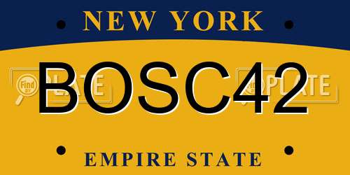 BOSC42 New York License Plate