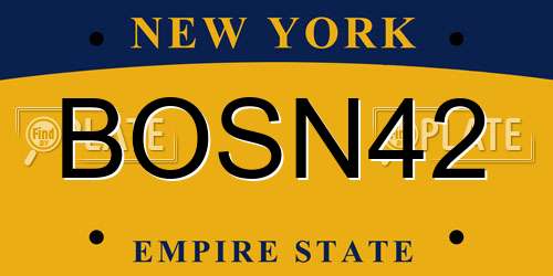 BOSN42 New York License Plate