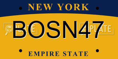 BOSN47 New York License Plate