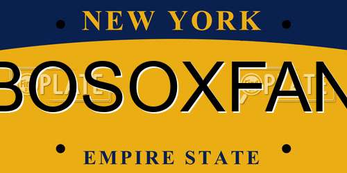 BOSOXFAN New York License Plate