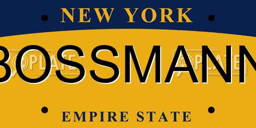 BOSSMANN New York License Plate