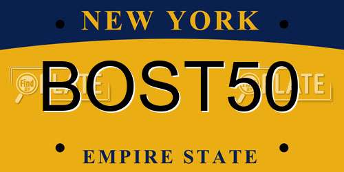 BOST50 New York License Plate