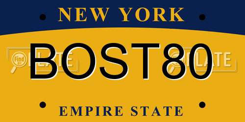 BOST80 New York License Plate