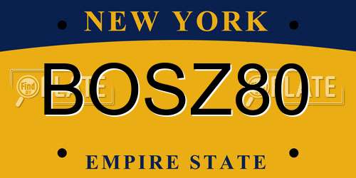 BOSZ80 New York License Plate