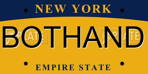 BOTHAND New York License Plate