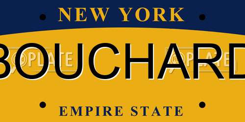 BOUCHARD New York License Plate