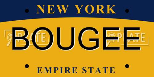 BOUGEE New York License Plate