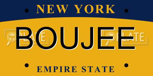 BOUJEE New York License Plate